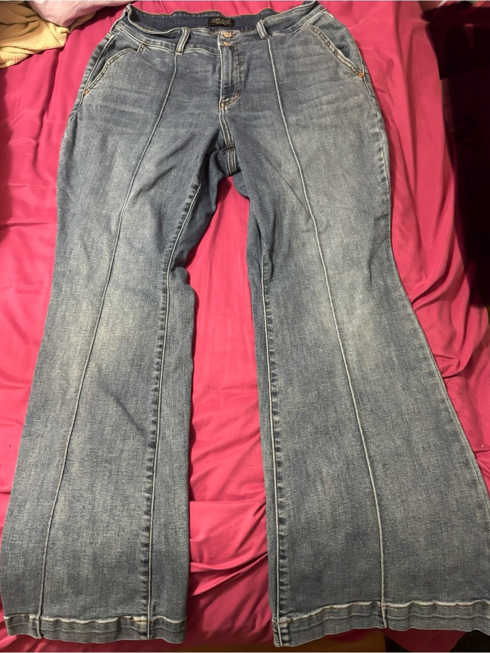 Judy Blue Light Blue Flare Jeans with Front Seam Detailing 16W